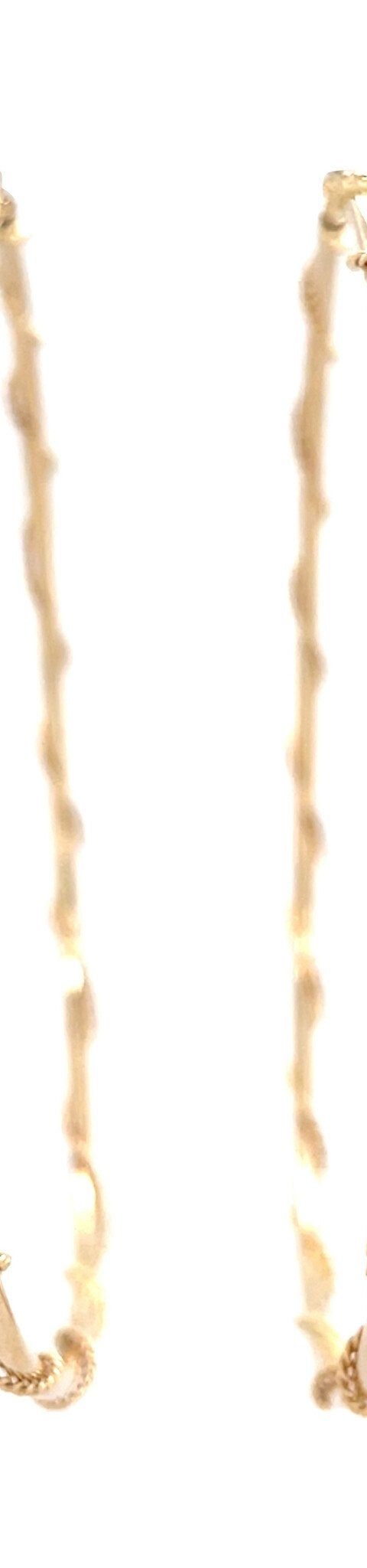 Vintage 18K Gold Fancy Hoop Earrings